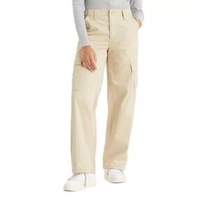 Levi's Women's Mid Rise 94 Baggy Khaki Cargo Wide Leg‎ Pants 28x30